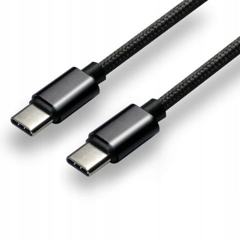 Kabel USB-C -> USB-C 1m 5A 100W pleciony czarny EVERACTIVE (CBB-1PD5)