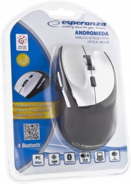 Mysz bluetooth optyczna 6D srebrna andromeda EM123S ESPERANZA