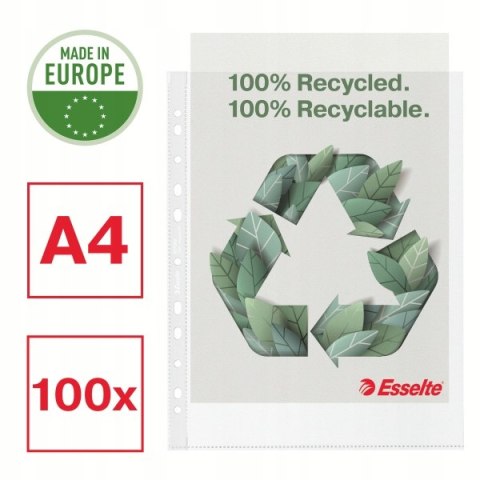 Koszulka groszkowa Recycled Premium PP 100 mic. opakowanie 100 sztuk A4 MAXI 627503 ESSELTE