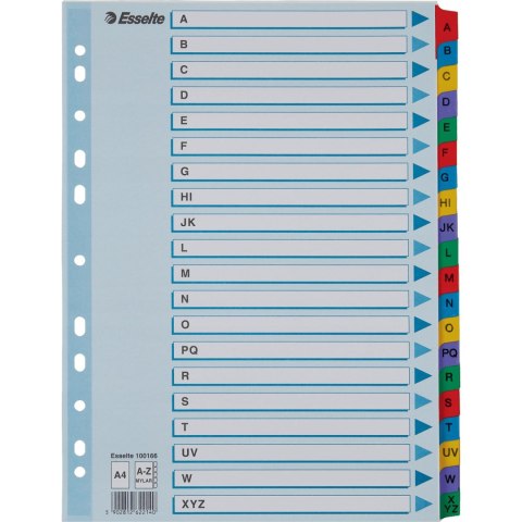 Przekładki kartonowe MYLAR A4 A-Z białe 100166 ESSELTE