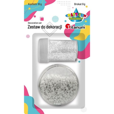 Zestaw brokat 8g i konfetti 10g biały 307633 TITANUM