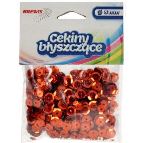 Cekiny błyszczące 8mm brązowe B240 BREWIS