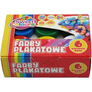 Farby plakatowe 6 kol. 20ml. Sweet Colours OTOCKI