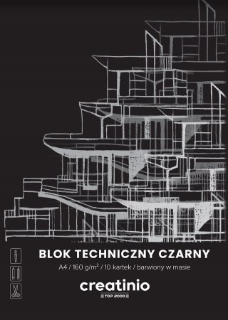 Blok techniczny A4 10k czarne kartki 400176681 TOP 2000