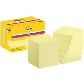 Bloczek samoprzylepny 47,6x47,6mm 90k żółty (12szt) POST-IT Super Sticky 100% PEFC CH18/0914