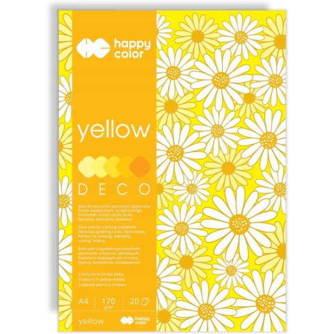 Blok A4 20k 170g 5 kolorów DECO YELLOW HA 3717 2030-012 HAPPY COLOR