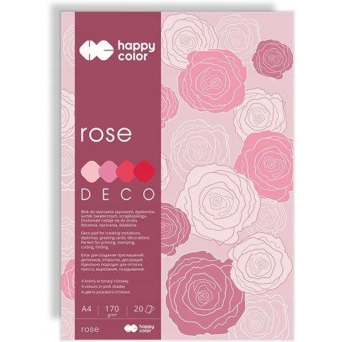 Blok A4 20k 170g 4 kolory DECO ROSE HA 3717 2030-062 HAPPY COLOR