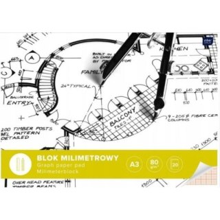 Blok milimetrowy A3 20k 80g INTERDRUK