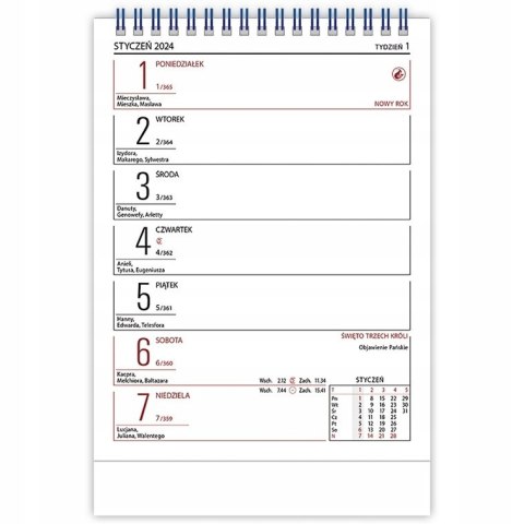 Kalendarz biurowy MERKURY H5 stojący pionowy 152x225mm 2025 TELEGRAPH