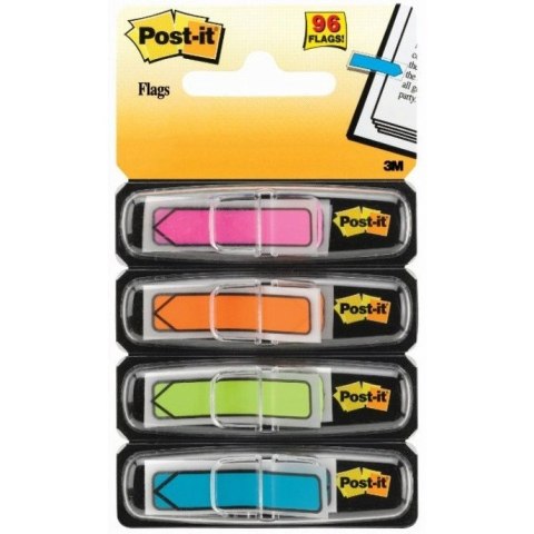 Zakładki POST-IT 12x43mm strzałki neonowe 684ARR4 4x24szt. 3M