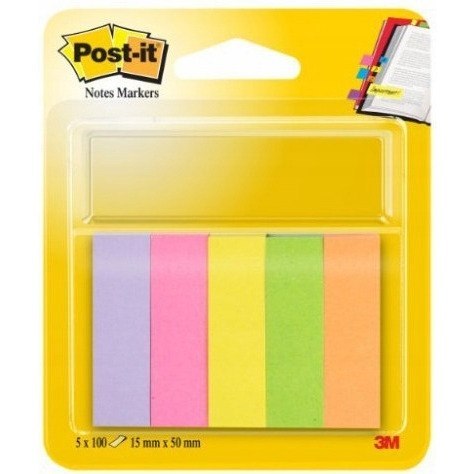 Zakładki indeksujące 15x50mm 100k mix kolorów (5szt) POST-IT 670 UU009543362 3M