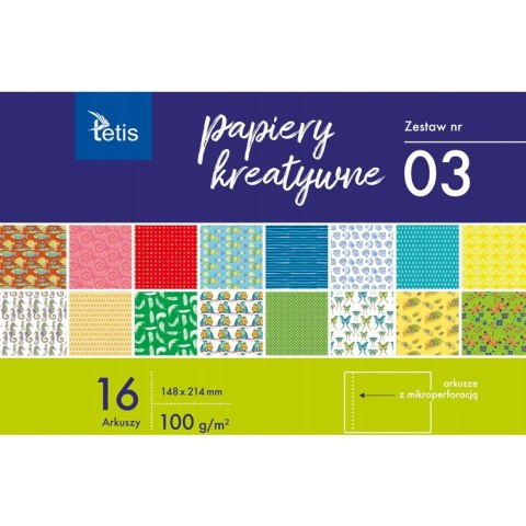 Zeszyt papierów kreatywnych A5 16k 100g KB029-03 TETIS