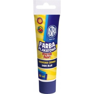 Farba plakatowa tuba 30 ml - ciemno niebieska 83110914 ASTRA