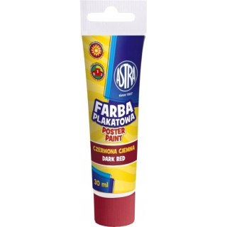 Farba plakatowa tuba 30 ml - czerwona ciemna 83110911 ASTRA