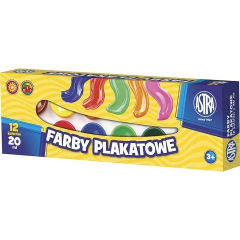 Farby plakatowe 12kol. 20ml 83114901 ASTRA