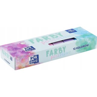 Farby plakatowe pastelowe 12 kolorów 20ml 400175578 OXFORD