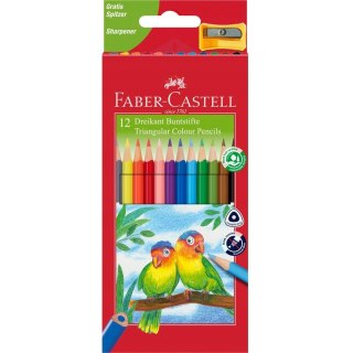 Kredki ECO COLOUR trójkątne 12 kol. + temperówka 120523 FABER-CASTELL