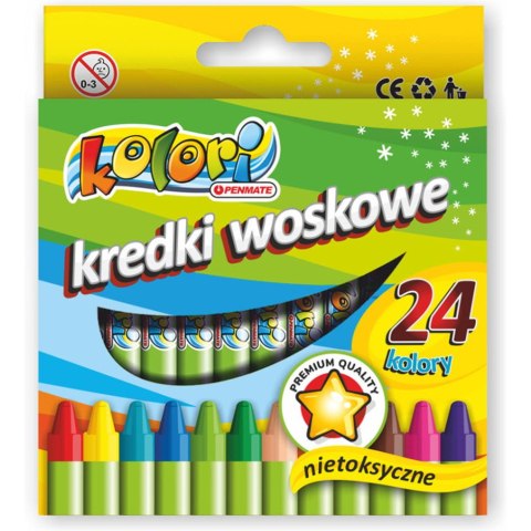 Kredki świecowe 24kol. PREMIUM KOLORI TT7233 PENMATE