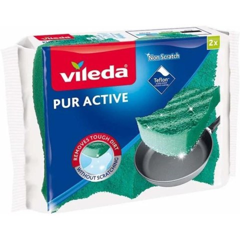 Gąbka VILEDA PUR ACTIVE 7x15cm (2 sztuki) zielona 4031791