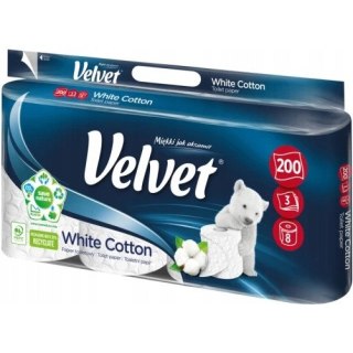 Papier toaletowy VELVET EXCELLENCE (8 rolek) 3 warstwy biały