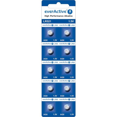 Bateria EVERACTIVE AG0/LR521/SR521/SR63/LR63 1,5V alkaliczna blister (10szt)