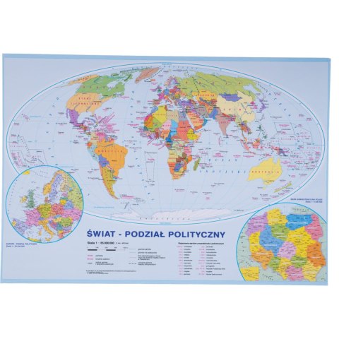 Podkład na biurko MAPA ŚWIATA 55x38 cm KRESKA