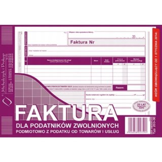 203-3E Faktura dla podatników zwolnionych z VAT A5 (o+1k) MICHALCZYK