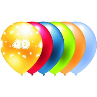 Balon metalik nadruk 40 mix kolor 5szt. B286 GO PARTY