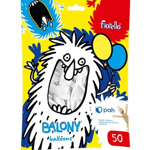 Balony 12` metalizowane BIAŁE (50) 170-2633 FIORELLO