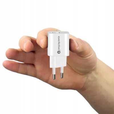 Ładowarka sieciowa 230V EVERACTIVE SC-390Q 1xUSB-C + 1xUSB 3A biała