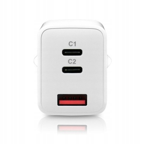 Ładowarka sieciowa 230V EVERACTIVE SC-650Q 1xUSB 3A + 2xUSB-C 3,25A 65W biała