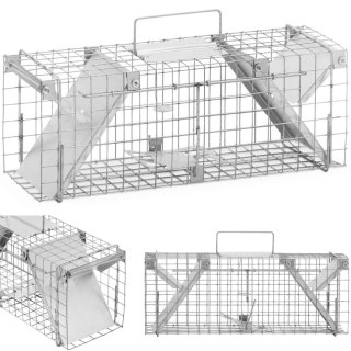 Żywołapka pułapka na kuny szczury gryzonie dwustronna 50 x 20 x 17 cm oczka 25 x 25 mm