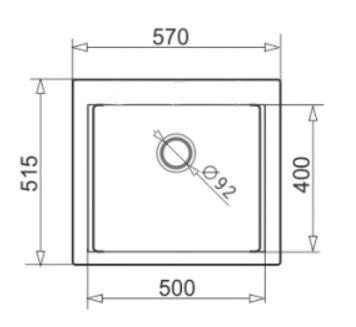 Zlewozmywak granitowy PYRAMIS SIROS 57X51,5 1B czarny 070084901 zlew jednokomorowy (czarny nakrapiany)