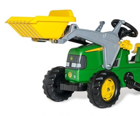 Rolly Toys 023110 Traktor Rolly Kid John Deere z łyżką i przyczepą