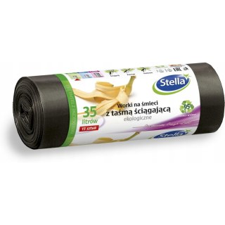 Worki na śmieci ekologiczne 35L 15szt. z taśmą (LDPE) STELLA WNS-4249