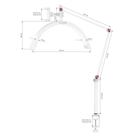 Lampa zabiegowa Glow MX3 do blatu biała