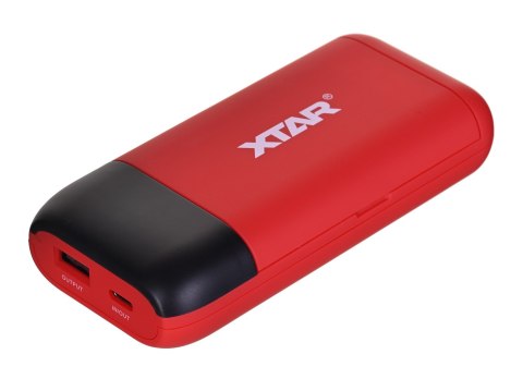 XTAR ŁADOWARKA/POWERBANK DO AKUMULATORÓW CYLINDRYCZNYCH LI-ION 18650/20700/21700 CZERWONY PB2S