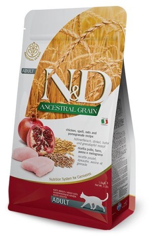 FARMINA N&D Ancestral Grain Chicken & Pomegranate Adult - sucha karma dla kota - 1,5kg