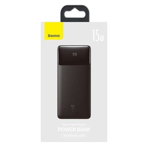 BASEUS POWERBANK BIPOW 20000MAH 15W CZARNY OS