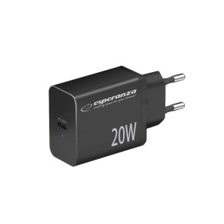 ESPERANZA ŁADOWARKA SIECIOWA 20W USB-C PD CZARNA EZC104K