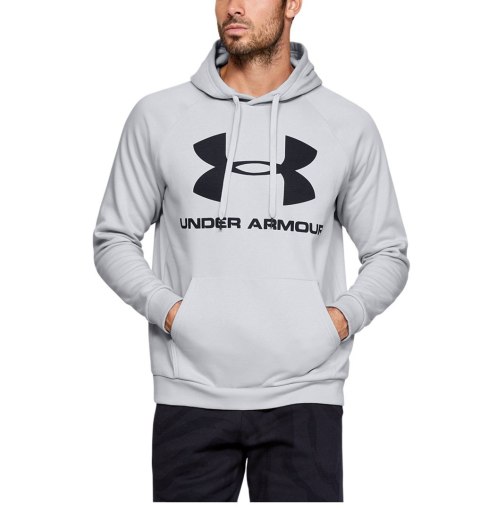 Bluza męska Under Armour Rival Fleece Logo Hoodie jasnoszara 1345628 014