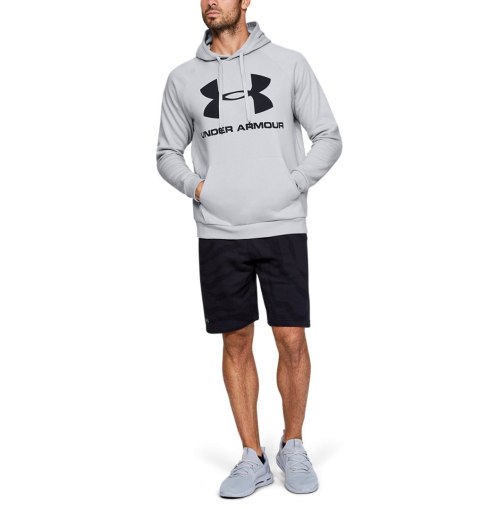 Bluza męska Under Armour Rival Fleece Logo Hoodie jasnoszara 1345628 014