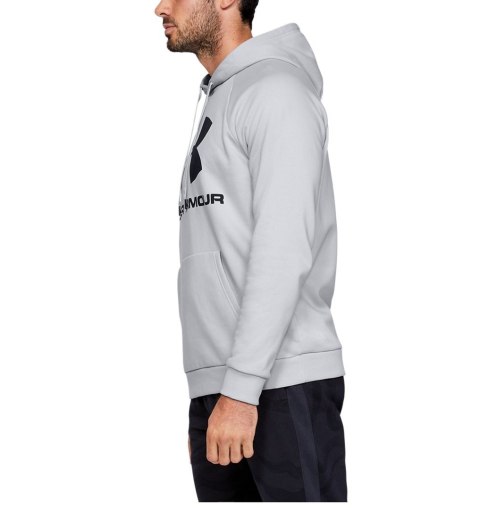 Bluza męska Under Armour Rival Fleece Logo Hoodie jasnoszara 1345628 014