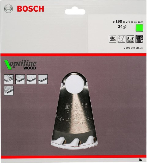 BOSCH PIŁA TARCZOWA OPTI 190x2,6x30x24z