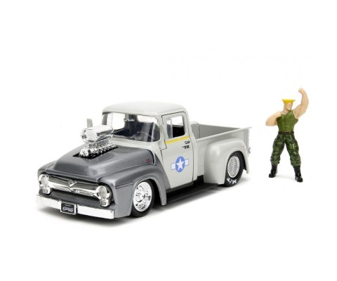 Auto Street Fighter 1956 Ford Pickup z figurką Guile 1:24 Simba JADA