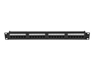 LANBERG PATCH PANEL 24 PORT 1U 19" KAT.6A UTP CZARNY PPUA-1024-B