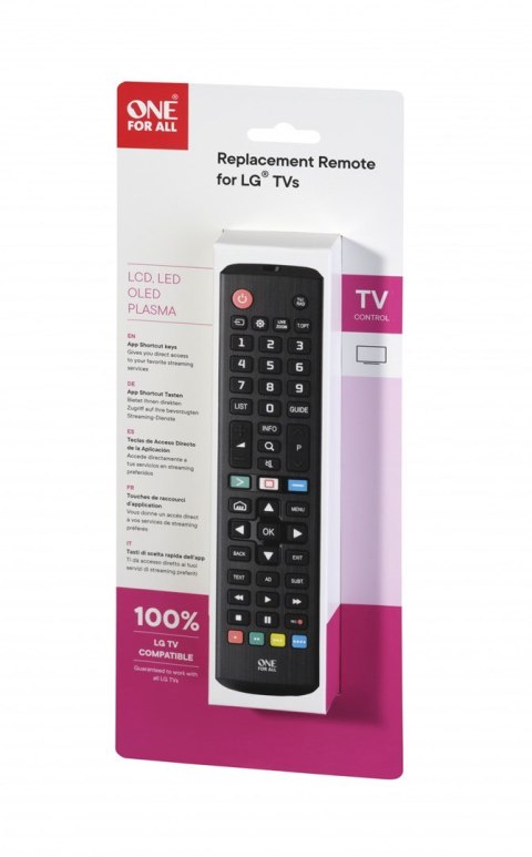 One For All TV Replacement Remotes URC4911 pilot Podczerwień Naciśnij przyciski