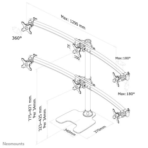 MONITOR DESK MOUNT 10-27" FPMA-D700DD6 NEWSTAR