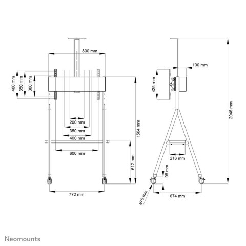 ZESTAW TV FLOOR STAND 32-65" NS-M1500WHITE NEWSTAR