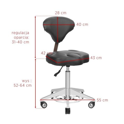 Taboret kosmetyczny Azzurro 156-F bump-up biały